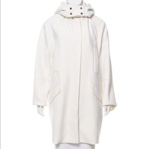 Vince Fur-Trimmed Wool Coat